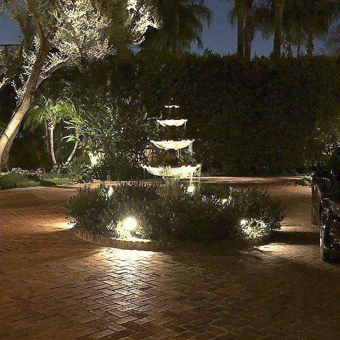 Landscape lighting at night