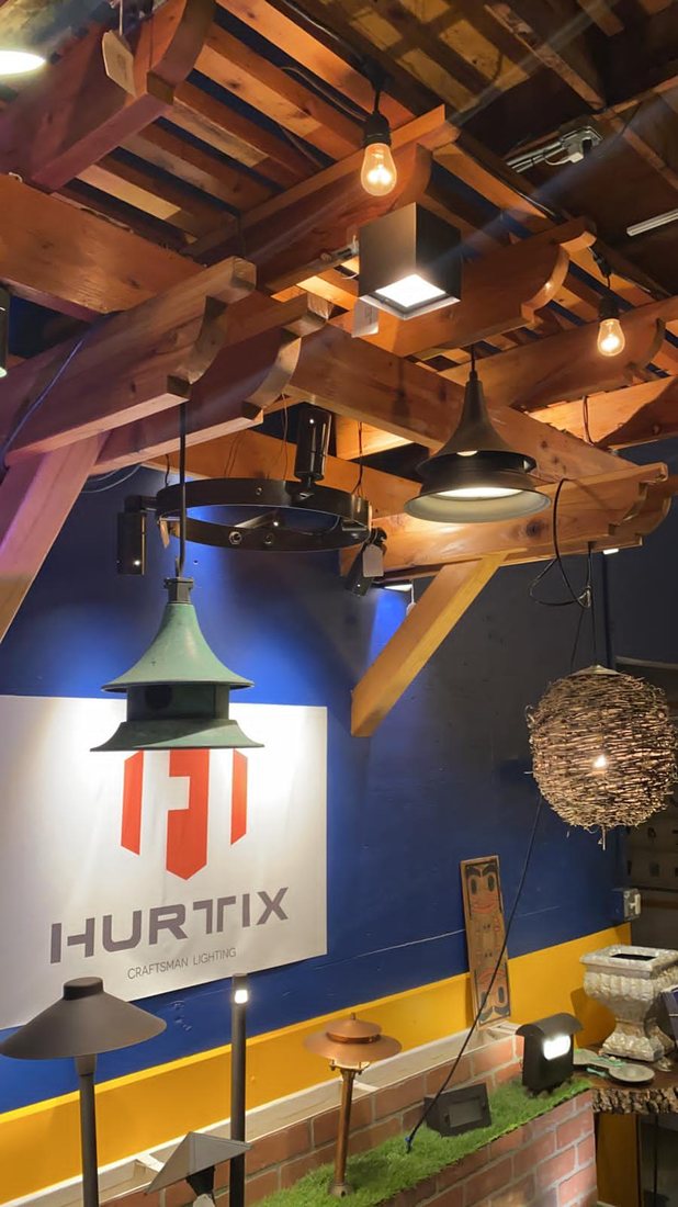Handcrafted copper, brass, and rattan fixtures by Hurtix Craftsman Lighting